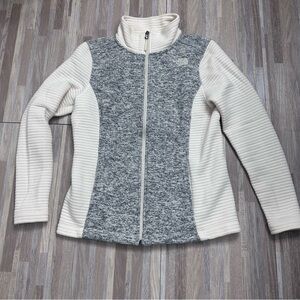 The North Face Gray and Cream Zip-Up Jacket Size Medium